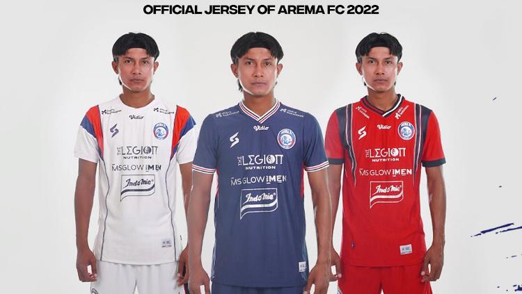 Jersey terbaru Arema FC untuk Liga 1 2022/2023.