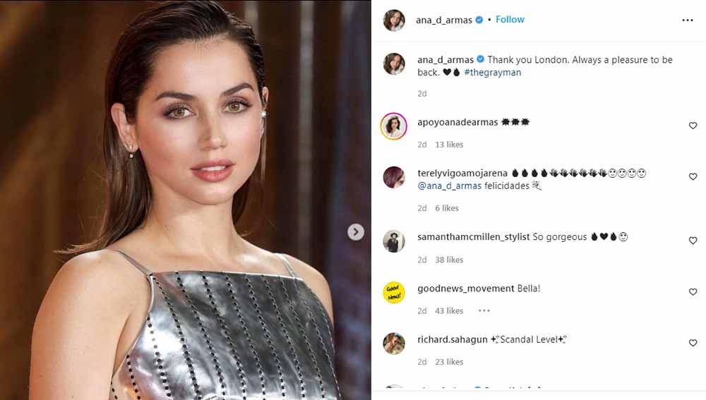 Ana de Armas. Foto: Instagram@ana_d_armas