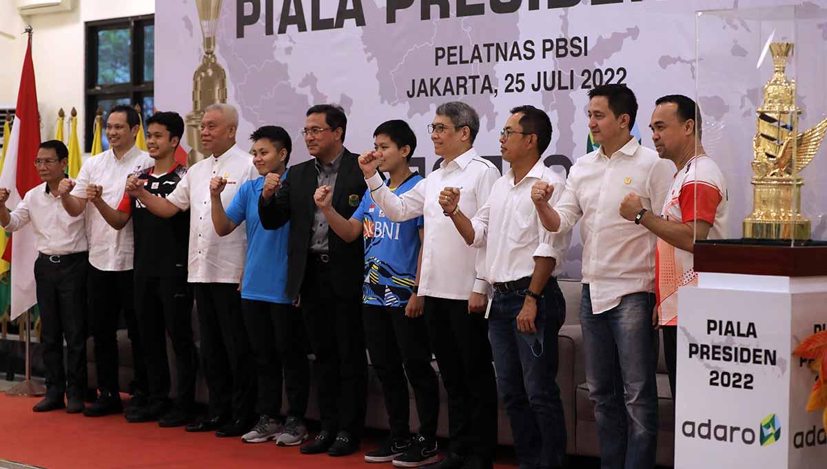 Persatuan Bulutangkis Seluruh Indonesia (PBSI) akan menggelar kejuaraan Piala Presiden 2022, seiringan dengan itu panitia menggelar sayembara design. Foto: Humas PP PBSI