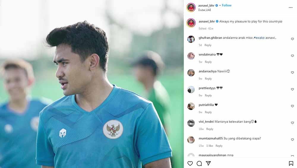 Kabar membahagian datang dari Asnawi Mangkualam, bintang Timnas Indonesia tersebut kembali masuk line-up best team kasta kedua Liga Korea Selatan, K2 League. Foto: Instagram@asnawi_bhr - INDOSPORT