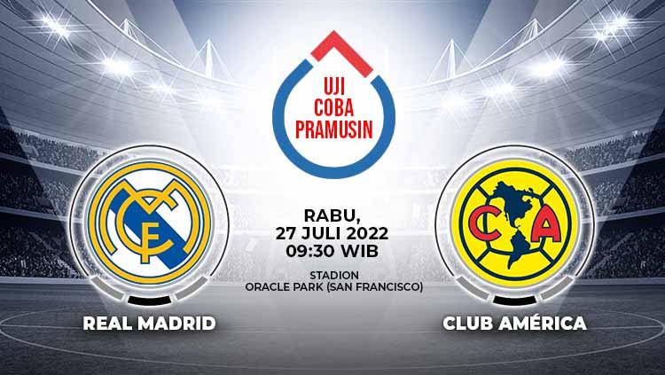 Berikut ini prediksi pertandingan pramusim Real Madrid vs Club America yang akan digelar pada Rabu (27/07/22) pukul 09.30 WIB. - INDOSPORT