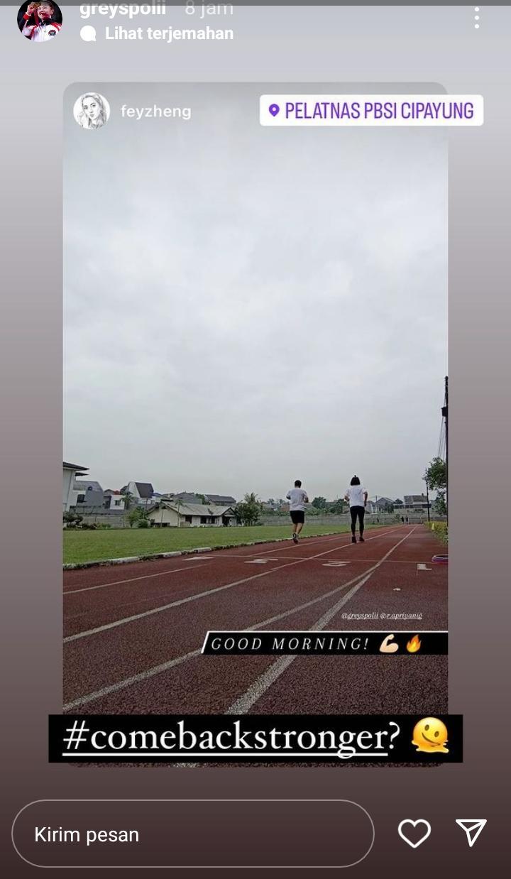Sambangi PBSI, Greysia Polii latihan bareng lagi dengan Apriyani Rahayu Copyright: instagram story @greyspolii
