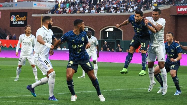 Pertandingan pramusim Real Madrid vs Club America 27 Juli 2022. Foto: Kelley L Cox-USA TODAY Sports.