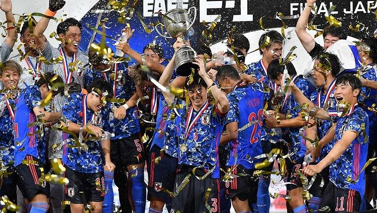 Timnas Jepang menjuarai Piala EAFF 2022 usai menggasak Korea Selatan di final, Rabu (27/7/22).