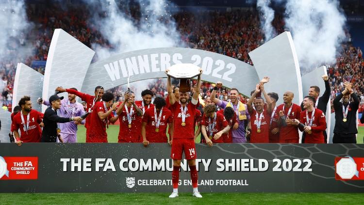 Liverpool juara Community Shield 2022 usai kalahkan Manchester City (30/07/22). (Foto: Reuters/Andrew Boyers) - INDOSPORT