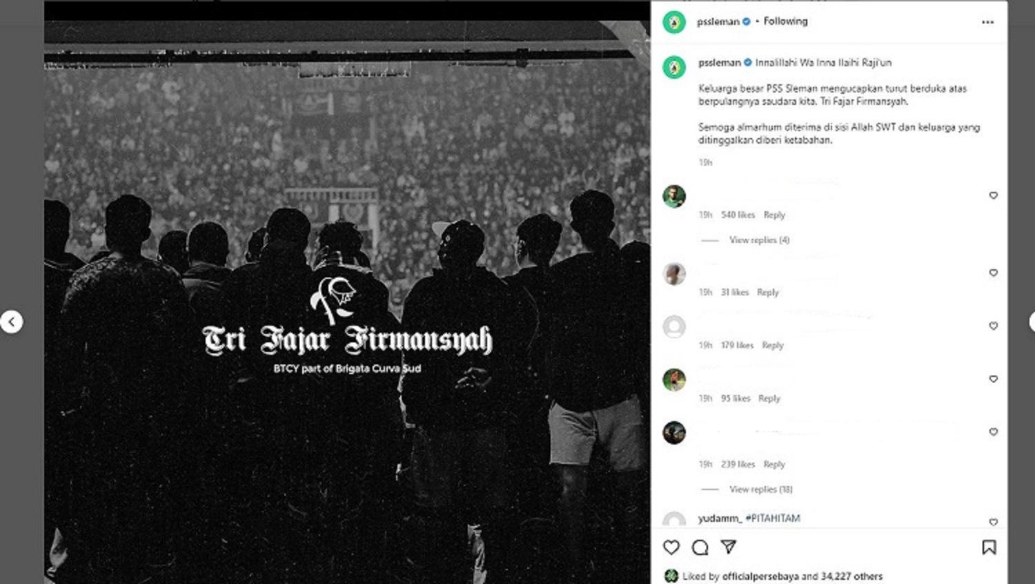 Polres Sleman menggelar press conference terkait peristiwa meninggalnya salah satu supporter PSS Sleman yang justru memancing amarah netizen.