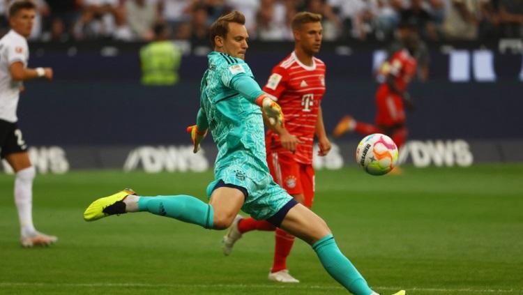 Manuel Neuer di laga Liga Jerman Eintracht Frankfurt vs Bayern Munchen. Foto: REUTERS/Kai Pfaffenbach.