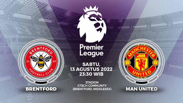 Prediksi pertandingan antara Brentford vs Manchester United (Liga Inggris).