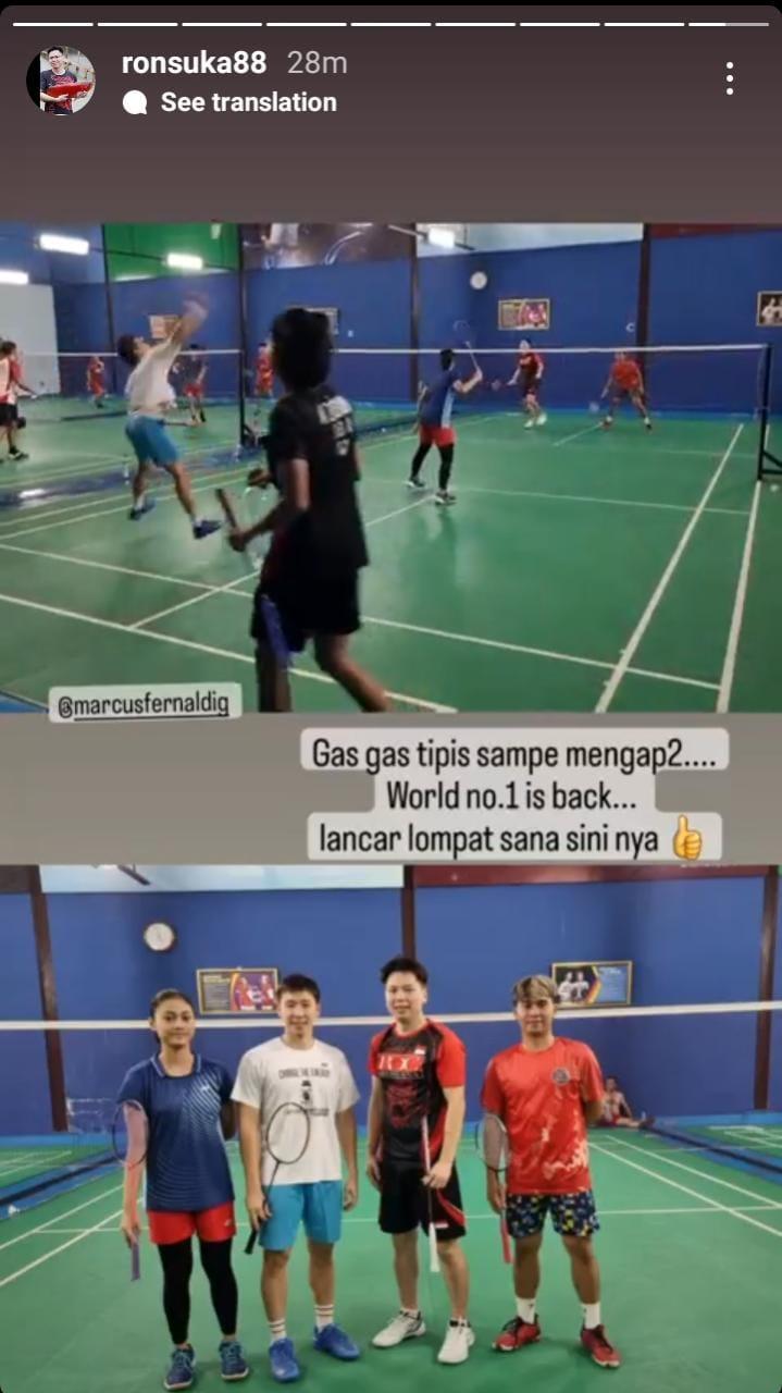 Sahabat bocorkan kesiapan Marcus Gideon jelang Kejuaraan Dunia Bulutangkis 2021, Copyright: Ronald Sukamto - Instagram/ronsuka88
