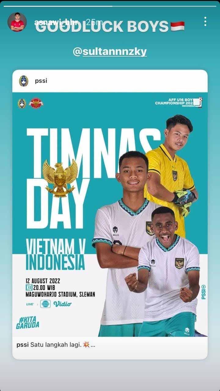 Asnawi Mangkualam, pemain Timnas Indonesia. Foto: Instastory@asnawi_bhr Copyright: Instastory@asnawi_bhr