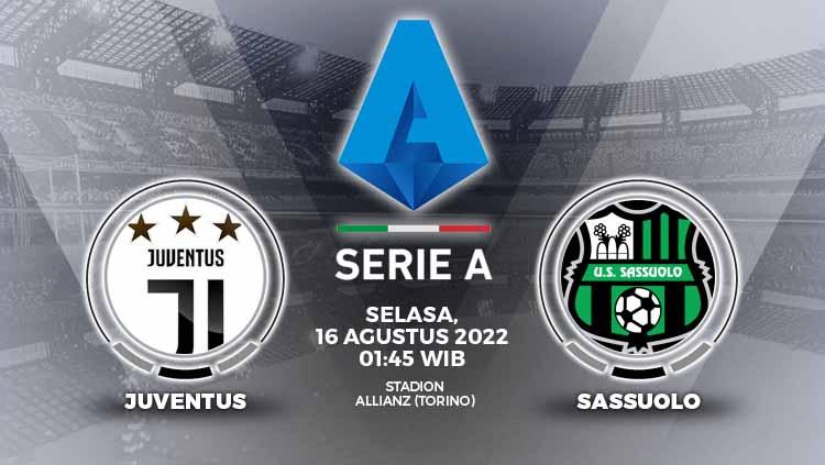 Indosport - Berikut adalah prediksi pertandingan Liga Italia (Serie A) 2022/23 antara Juventus vs Sassuolo, Senin (15/08/22) dini hari.