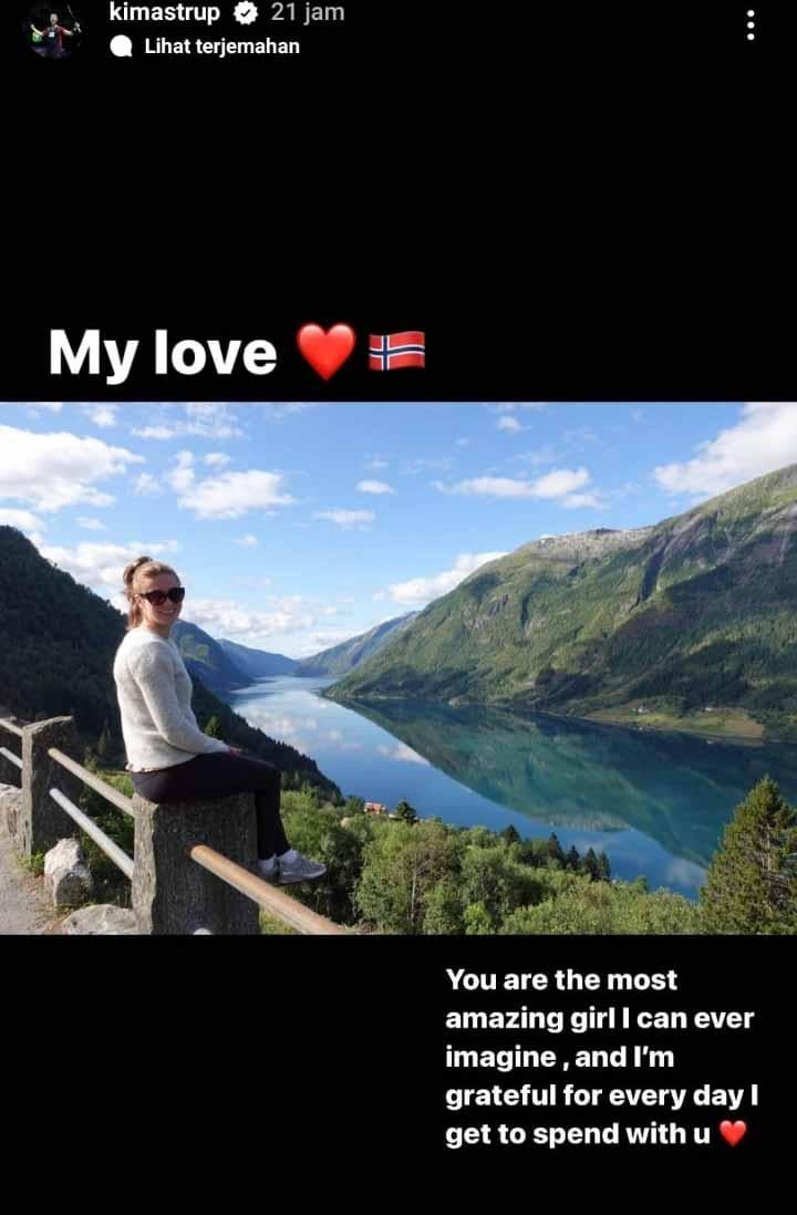 Kim Astrup ucapkan selamat ulang tahun dengan kalimat romantis untuk kekasihnya. Instagram@aimastrup Copyright: Instagram@aimastrup
