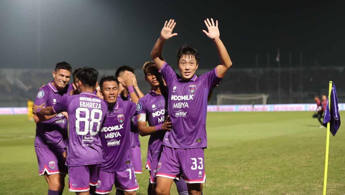 Selebrasi pemain Persita Tangerang vs Persikabo 1973 pekan kelima Liga 1 2022. Foto: Persita Tangerang