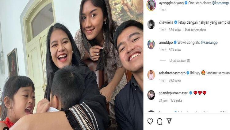 Kebersamaan bos Persis Solo, Kaesang Pangarep dengan Kahiyang Ayu dan Erina Gudono.