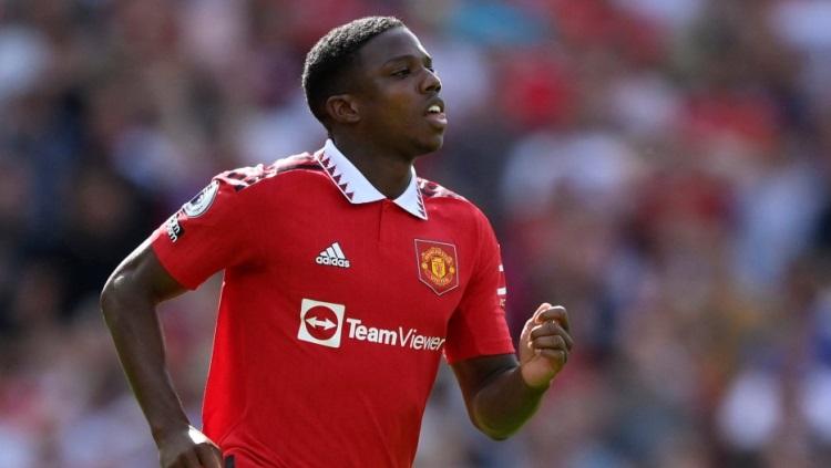 Pemain Manchester United, Tyrell Malacia. Foto: REUTERS/Toby Melville. - INDOSPORT