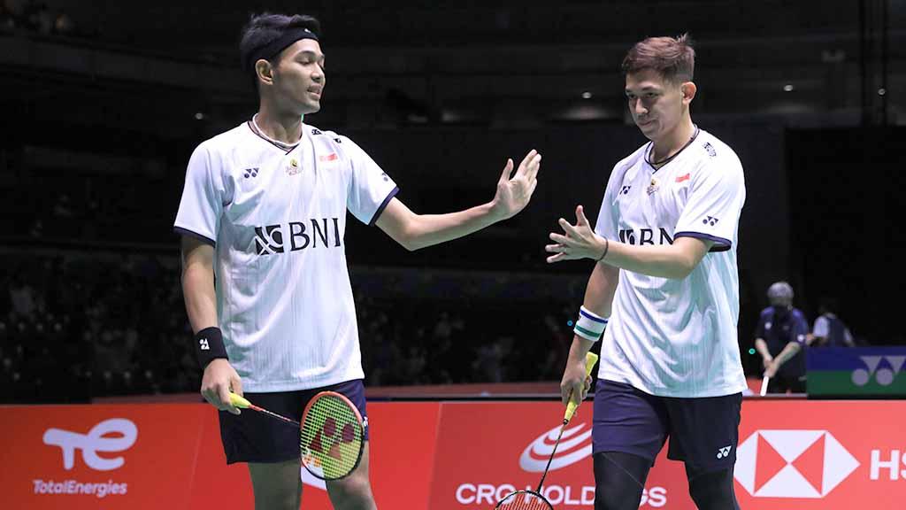 Keberhasilan Fajar Alfian/Muhammad Rian Ardianto juara di nomor ganda putra, membuat Indonesia menjegal China menyapu bersih gelar juara di Denmark Open 2022. Foto: PBSI