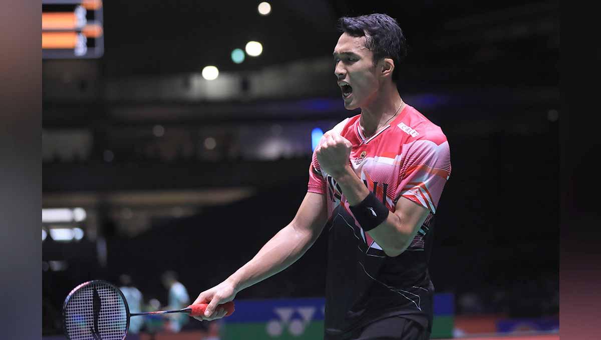 Tunggal putra Indonesia Jonatan Christie di Kejuaraan Dunia Bulutangkis 2022. Foto: PBSI