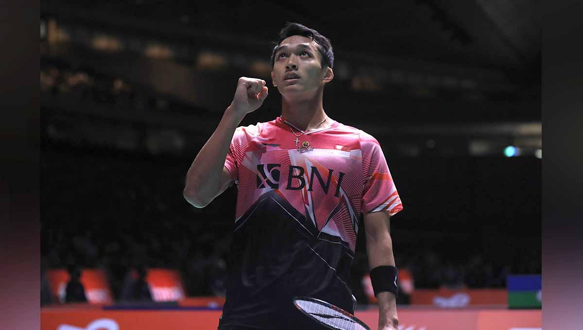 Tunggal putra Indonesia Jonatan Christie di Kejuaraan Dunia Bulutangkis 2022. Foto: PBSI