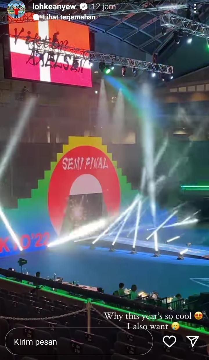 Loh Kean Yew takjub dengan megahnya semifinal Kejuaraan Dunia Bulutangkis 2022, Sabtu (27/08/22). Copyright: Instagram @lohkeanyew