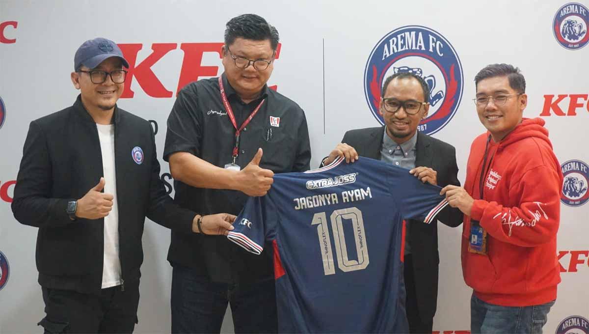 Arema FC gandeng restoram cepat saji sebagai sponsor baru. Foto: Arema FC