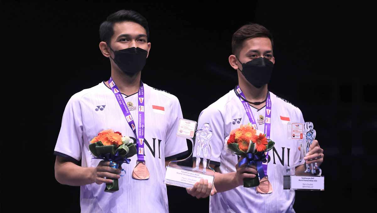 Indosport - Sebuah media di China meramalkan ganda putra Indonesia di sisa musim 2022, menyusul dominasi  Fajar Alfian/Muhammad Rian Ardianto.  Foto: PBSI