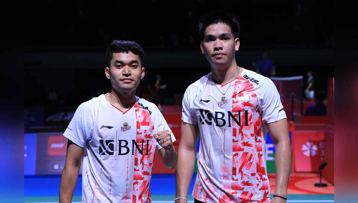 Pasangan ganda putra Indonesia Leo Rolly Carnando/Daniel Marthin di Japan Open 2022. Foto: PBSI - INDOSPORT