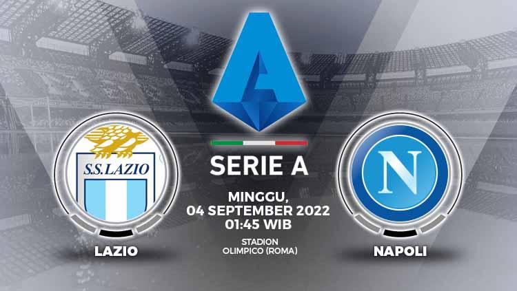 Berikut link live streaming pertandingan Liga Italia (Serie A) 2022/23 antara Lazio vs Napoli, Minggu (04/09.22) pukul 01.45 WIB. - INDOSPORT