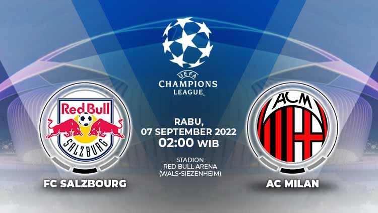 Berikut link live streaming Liga Champions yang mempertemukan RB Salzburg vs AC Milan pada hari Rabu (07/09/22) pukul 02.00 WIB. - INDOSPORT