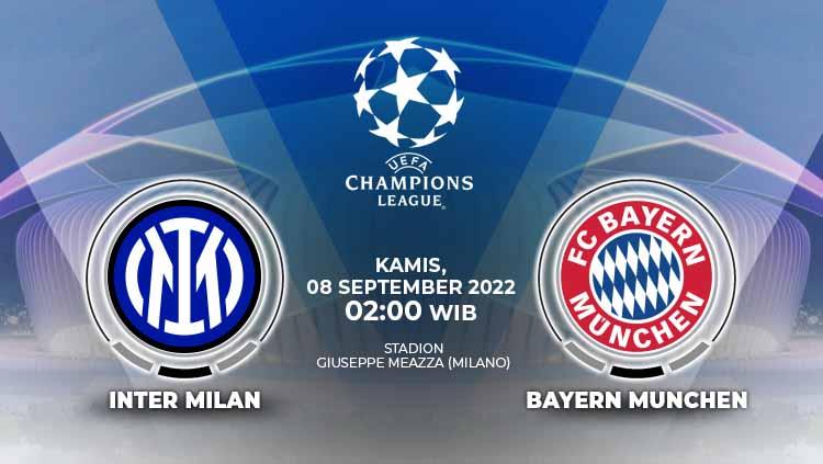 Prediksi pertandingan antara Inter Milan vs Bayern Munchen (Liga Champions).