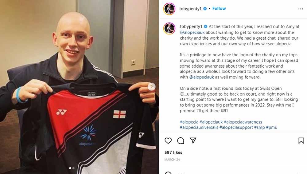 Toby Penty tunggal putra asal Inggris. Foto: Instagram@tobypenty1