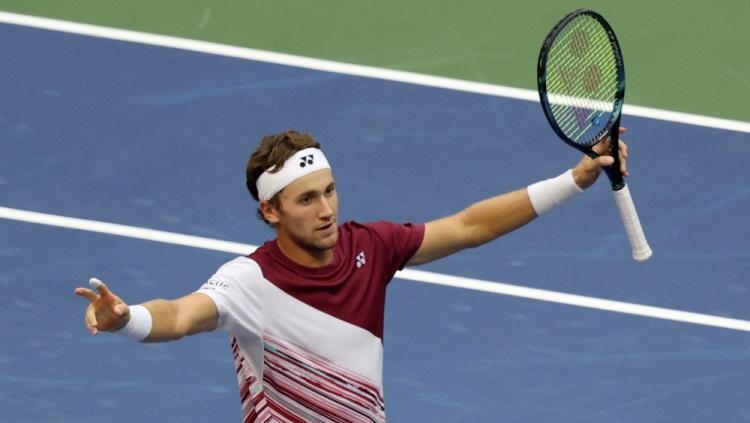 Casper Ruud di US Open 2022. Foto: REUTERS/Shannon Stapleton. Copyright: REUTERS/Shannon Stapleton