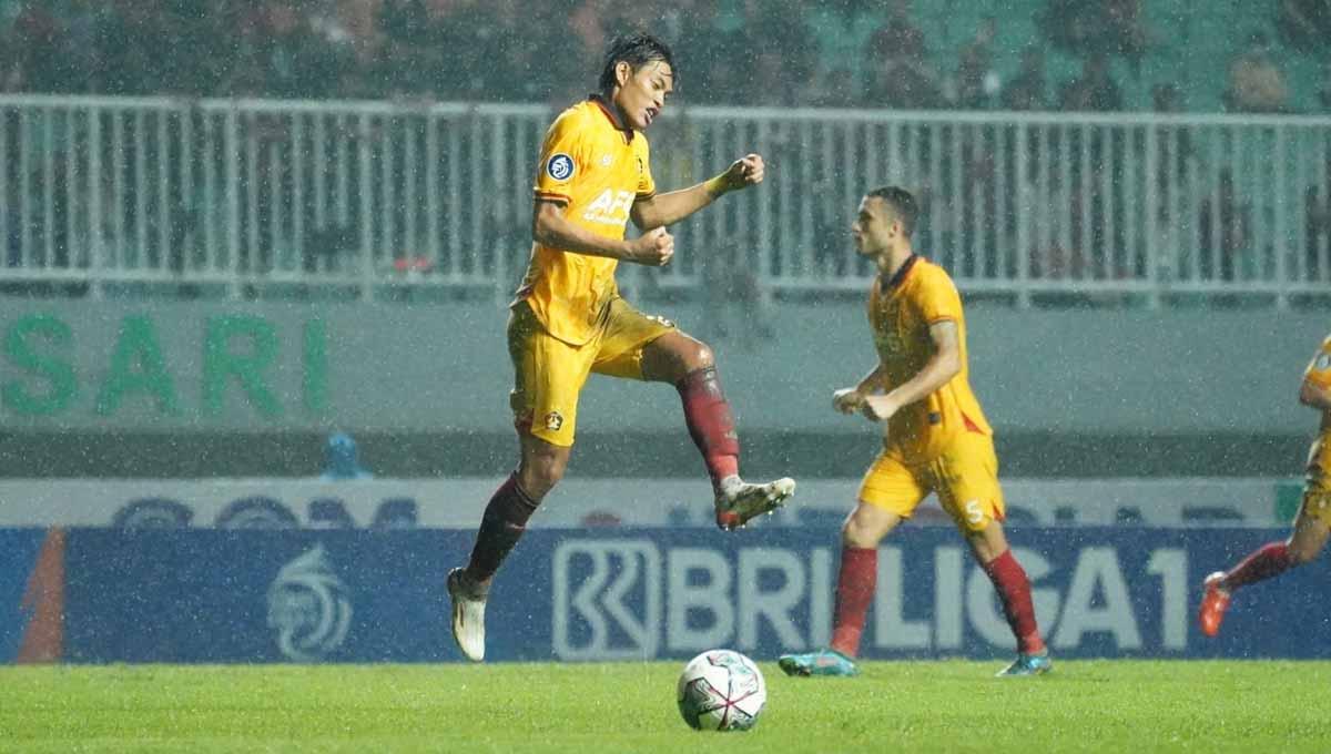 Selebrasi gol Vava Mario Yagalo di pertandingan Liga 1 antara RANS Nusantara vs Persik Kediri. Foto: MO Persik Kediri