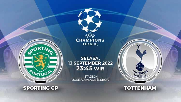 Prediksi pertandingan antara Sporting CP vs Tottenham Hotspur (Liga Champions).