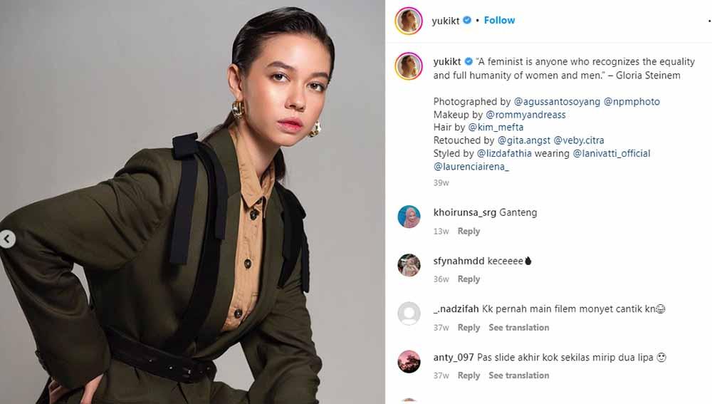 Unggah momen latihan tenis lapangan sampai mau pingsan, artis sekaligus presenter cantik Indonesia, Yuki kato, langsung ditantang duel tanding Anya Geraldine.