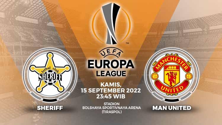 Berikut link live streaming Liga Europa matchday 2 babak penyisihan grup antara FC Sheriff Tiraspol vs Manchester United pada Kamis (15/09/22) pukul 23.45 WIB. - INDOSPORT