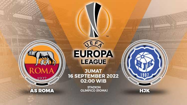 Berikut link live streaming pertandingan hari kedua Liga Europa 2022/2023, antara AS Roma vs HJK Helsinki, Jumat (16/09/22) pukul 02.00 dini hari WIB.