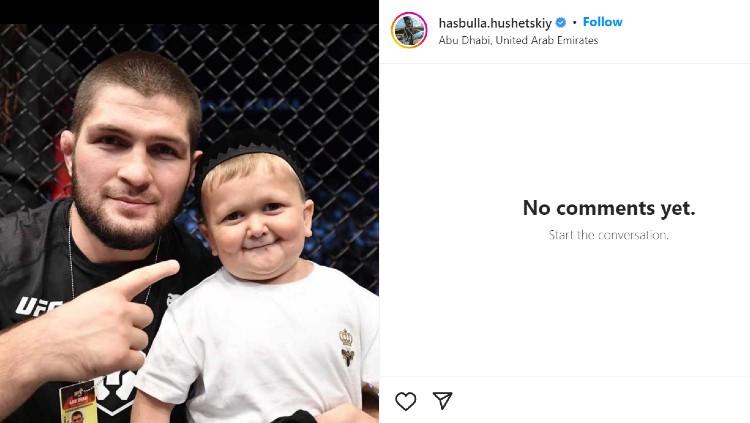 Hasbulla Magomedov, influencer UFC bersama Khabib Nurmagomedov. - INDOSPORT