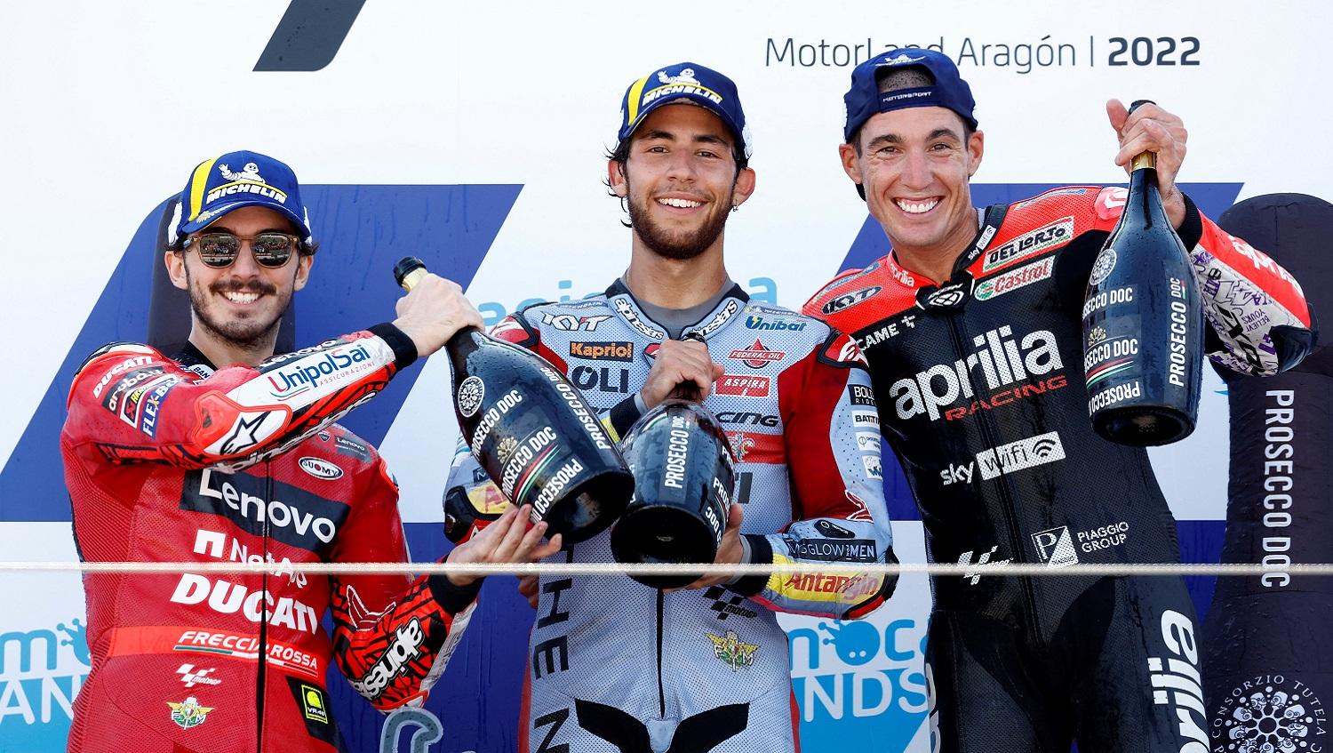 Hasil balapan MotoGP Aragon 2022, Minggu (18/09/22) di mana Enea Bastianini sukses keluar sebagai pemenang. - INDOSPORT