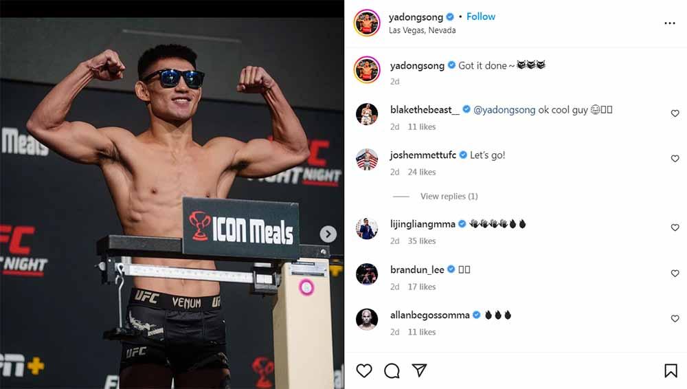 Song Yadong, petarung UFC asal China. Foto: Instagram@yadongsong - INDOSPORT