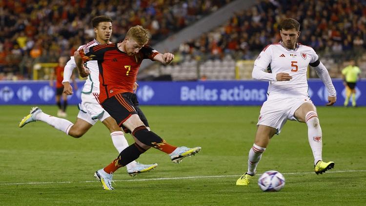Aksi Kevin De Bruyne di laga UEFA Nations League antara Belgia vs Wales REUTERS/Yves Herman