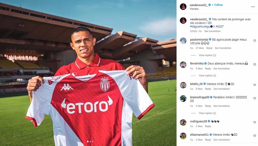 Vanderson, bek AS Monaco. Foto: Instagram@vanderson02_