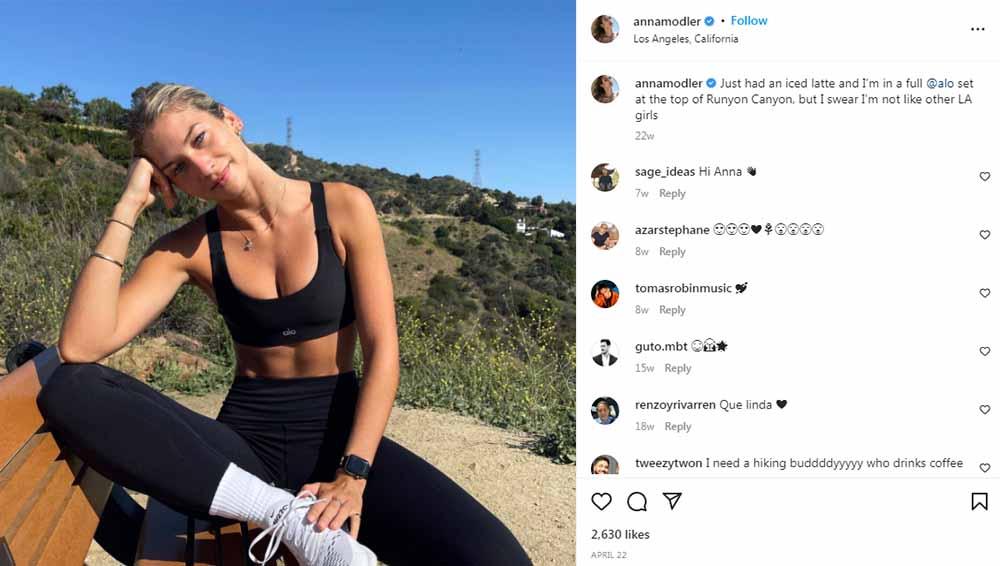 Anna Modler, kekasih baru Eric Dier. Instagram@annamodler