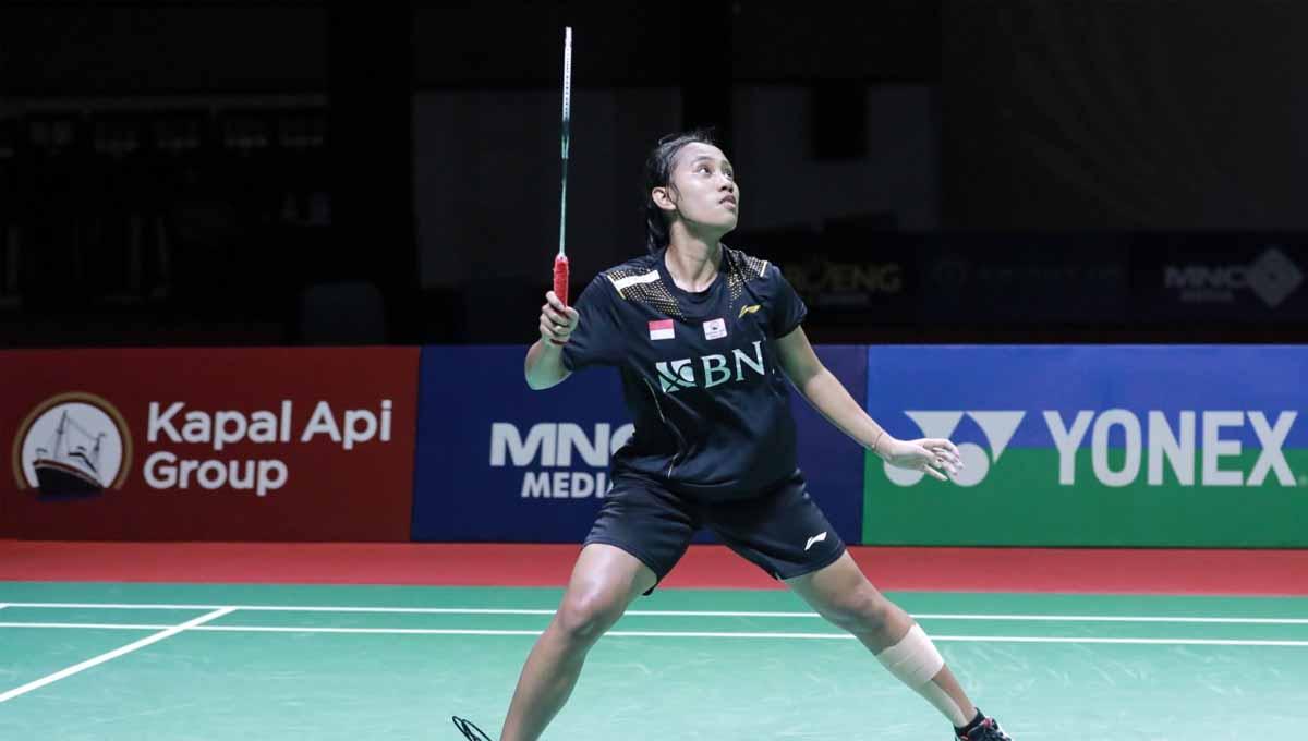 Tunggal putri Indonesia Mutiara Ayu Puspitasari di turnamen Kapal Api Indonesia International Series 2022. Foto: PBSI