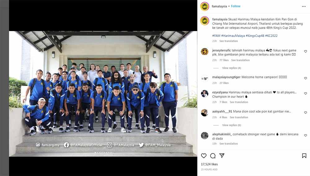 Indosport - Pelatih Timnas Malaysia, Kim Pan-gon, mengungkapkan jika dirinya tidak terima atas raihan timnya di ranking FIFA saat ini. Foto: Instagram@famalaysia