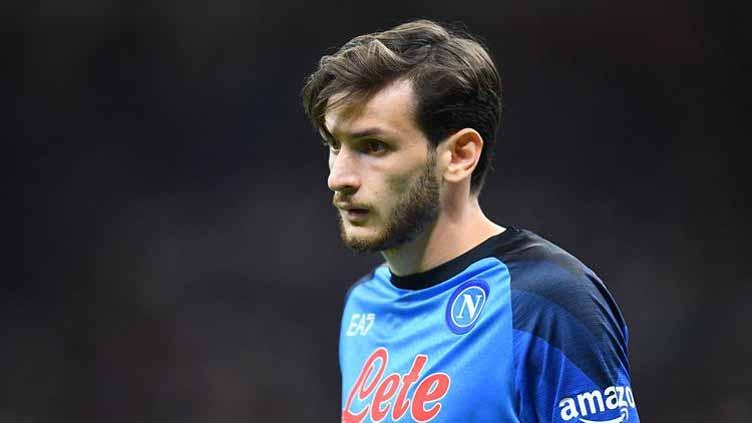 Khvicha Kvaratskhelia saat laga Liga Italia AC Milan vs Napoli. Foto: Reuters/Daniele Mascolo