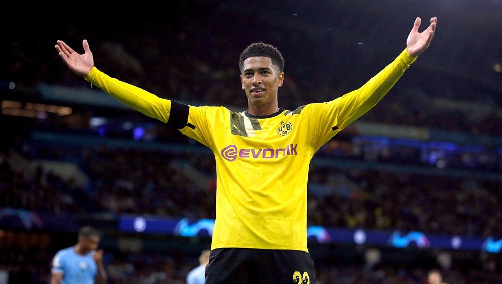Jude Bellingham saat laga Liga Champions antara Manchester City vs Borussia Dortmund Copyright: Reuters/Craig Brough