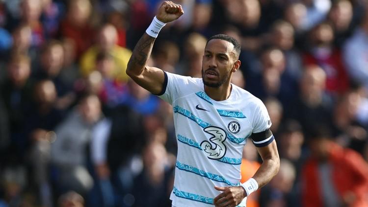 Bintang Chelsea, Pierre-Emerick Aubameyang, mengungkapkan kemenangan tim atas AC Milan di Liga Champions membuat impian lamanya kini tuntas ditunaikan.  (Foto: REUTERS/Hannah Mckay) - INDOSPORT