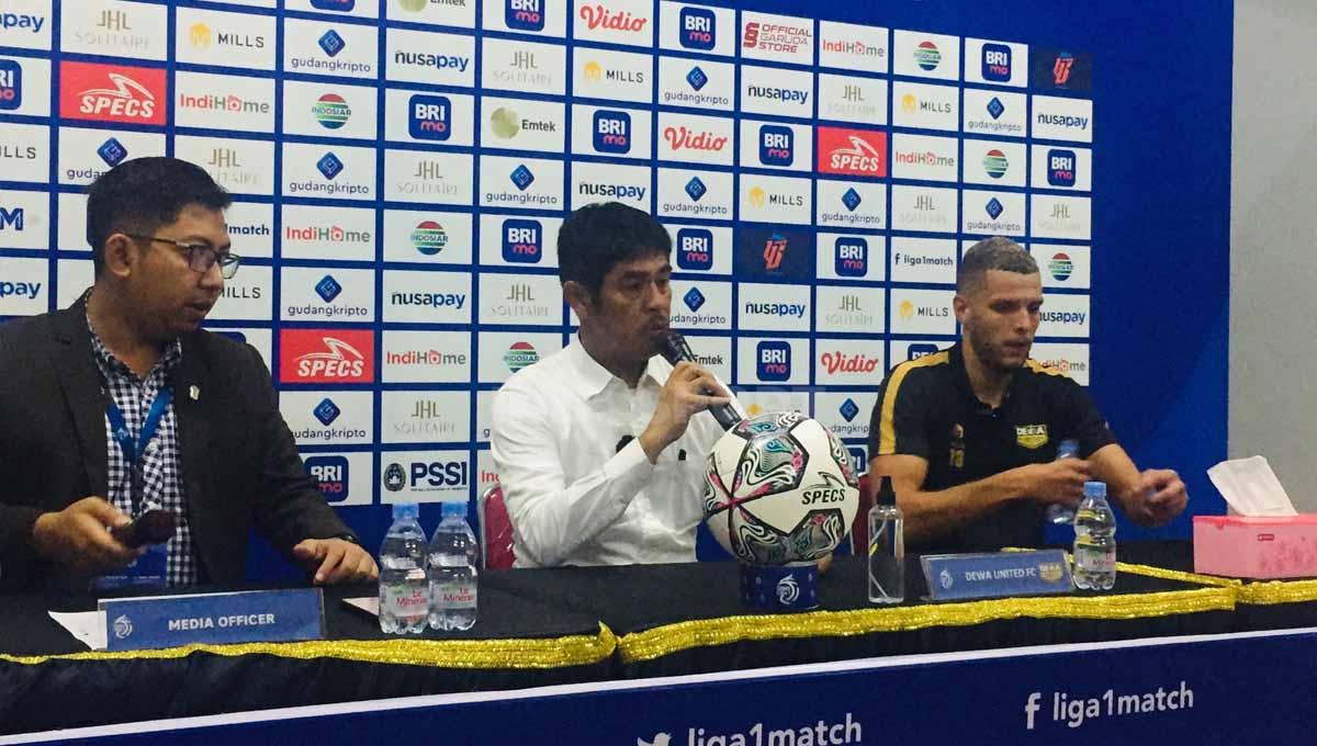 Pelatih Dewa United, Nilmaizar komentari tim usai hanya mampu bermain imbang tanpa gol kontra Barito Putera di pekan ke-13 Liga 1 Indonesia, Minggu (11/12/22).