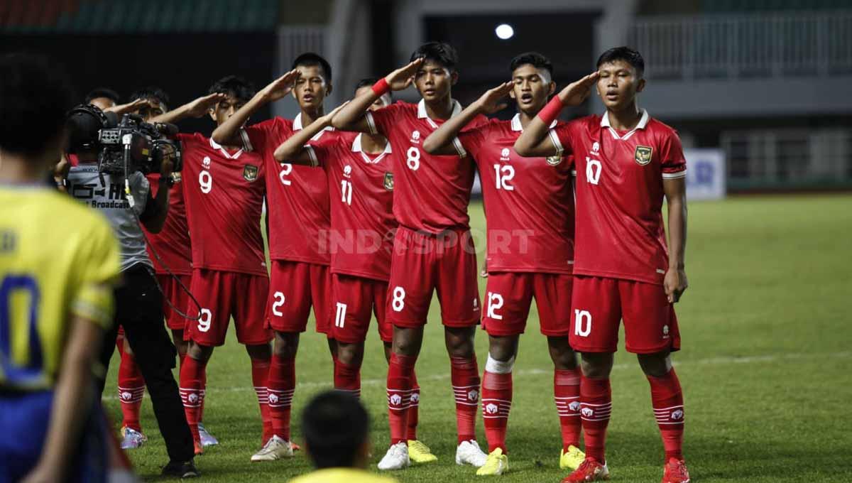 Pertandingan antara Guam vs Timnas Indonesia U-17 di Kualifikasi AFC U17 2022, Senin (03/10/22). (Foto: Herry Ibrahim)
