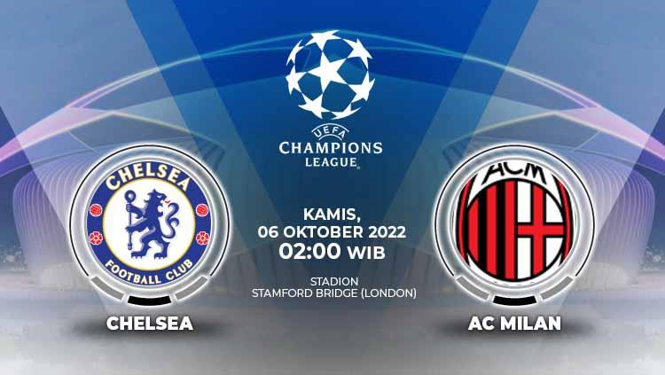 Indosport - Prediksi pertandingan antara Chelsea vs AC Milan (Liga Champions).
